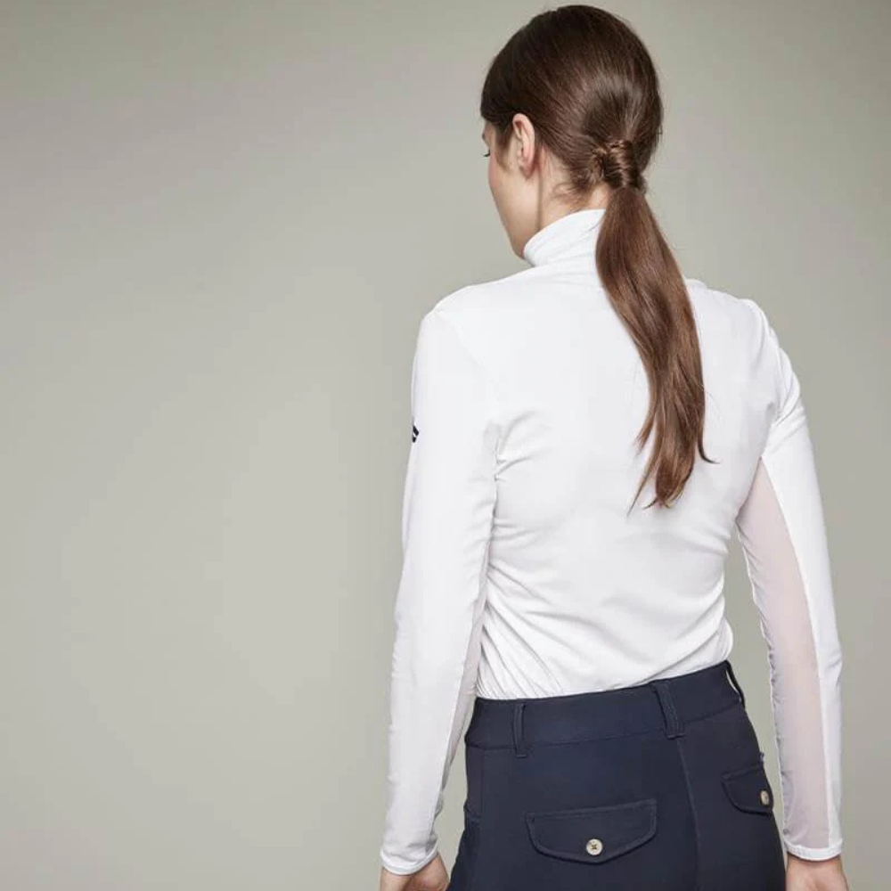 Ladies Visconti Long Sleeve Technical Training Polo - White