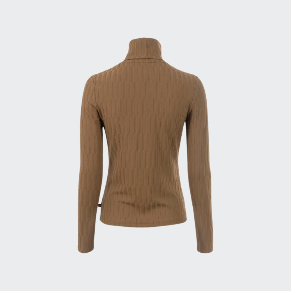 Ladies Cavalleela Turtleneck Polo - Caramel