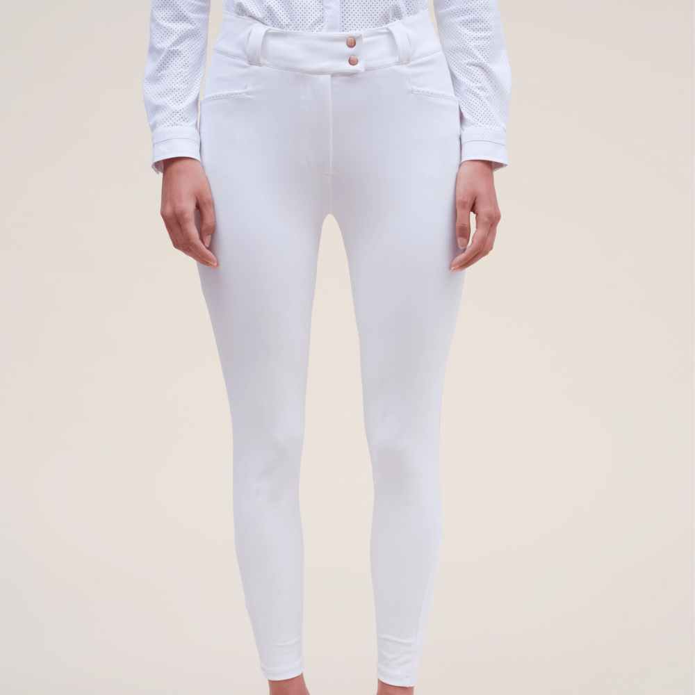 Ladies Kit Full Seat High Rise Breeches - White