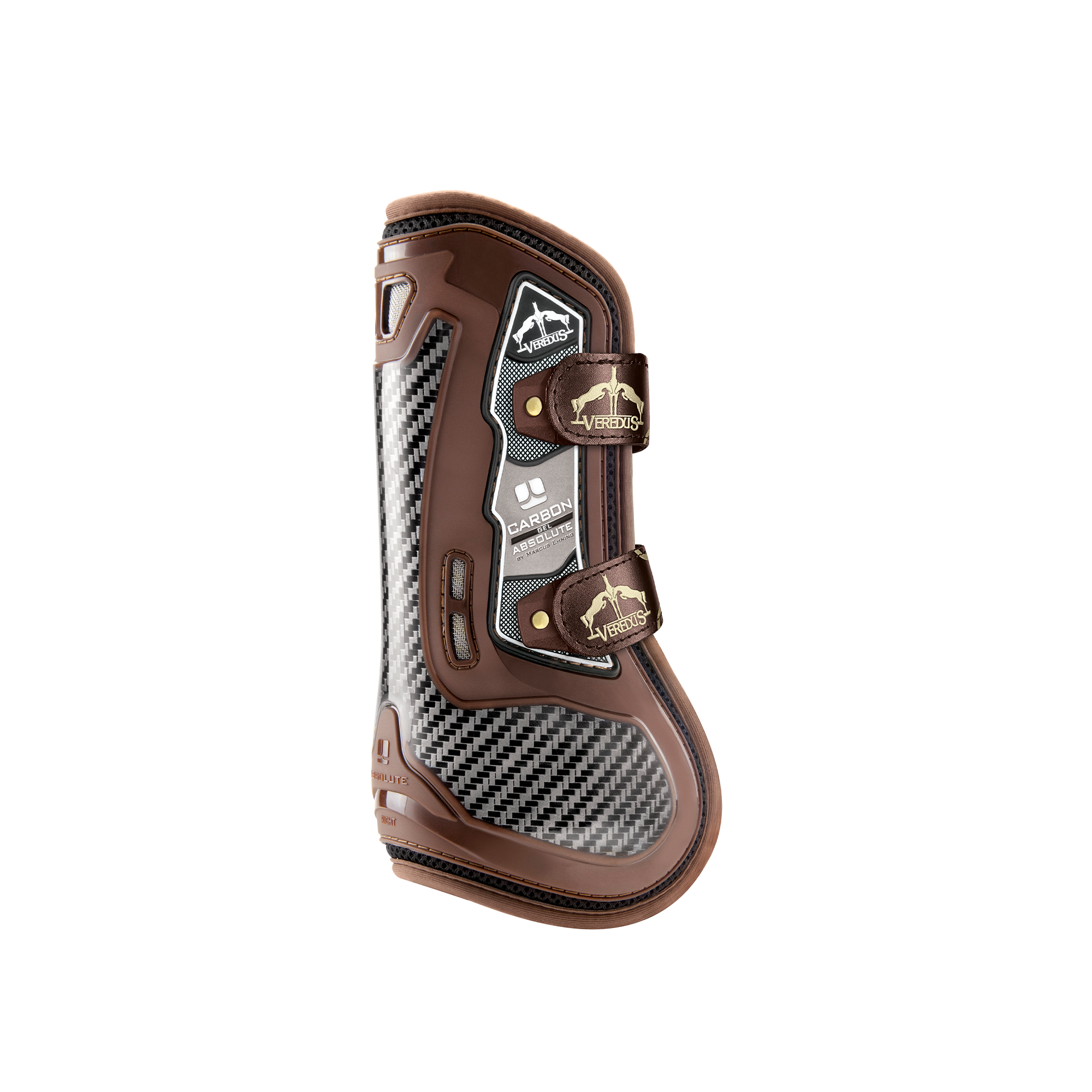 Carbon Gel Absolute Tendon Boots With Velcro Straps - Brown