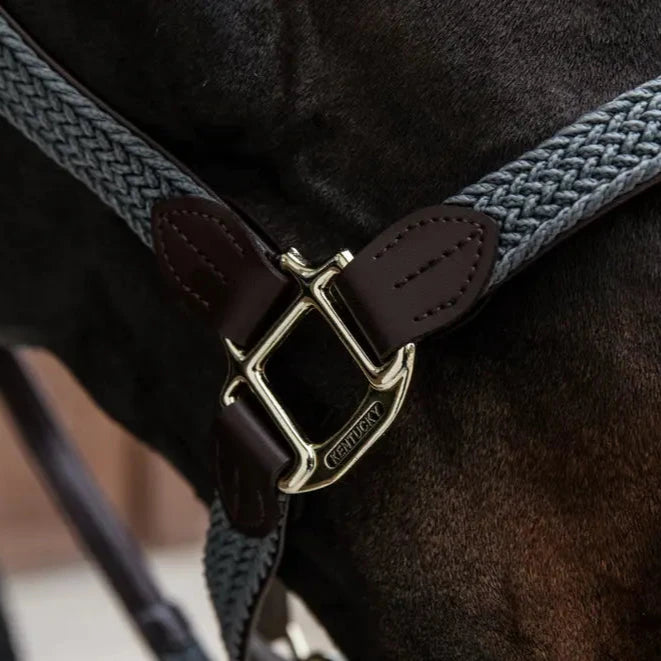 Plaited Nylon Headcollar - Grey