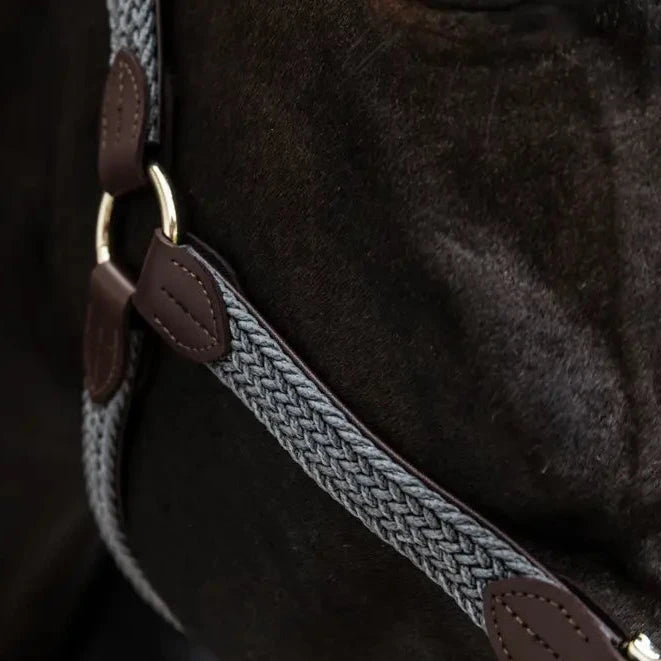 Plaited Nylon Headcollar - Grey