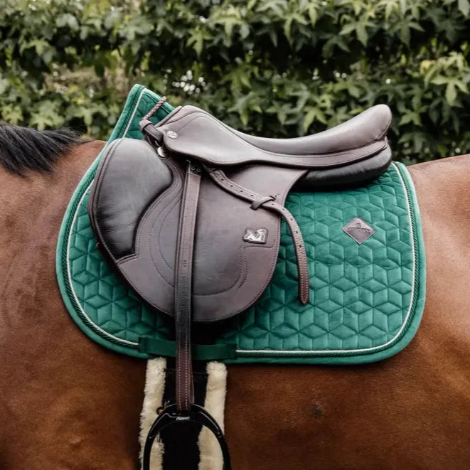 Saddle Pad Velvet Jumping - Dark Green