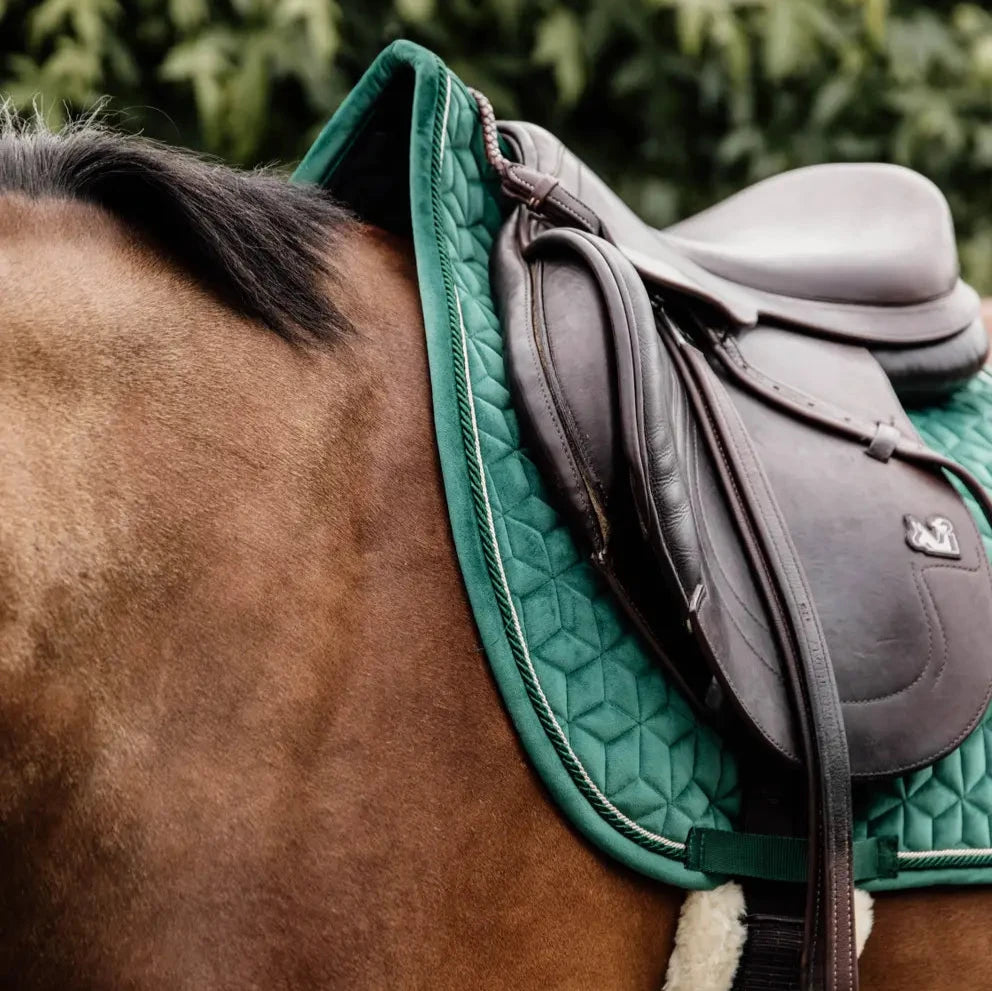 Saddle Pad Velvet Jumping - Dark Green