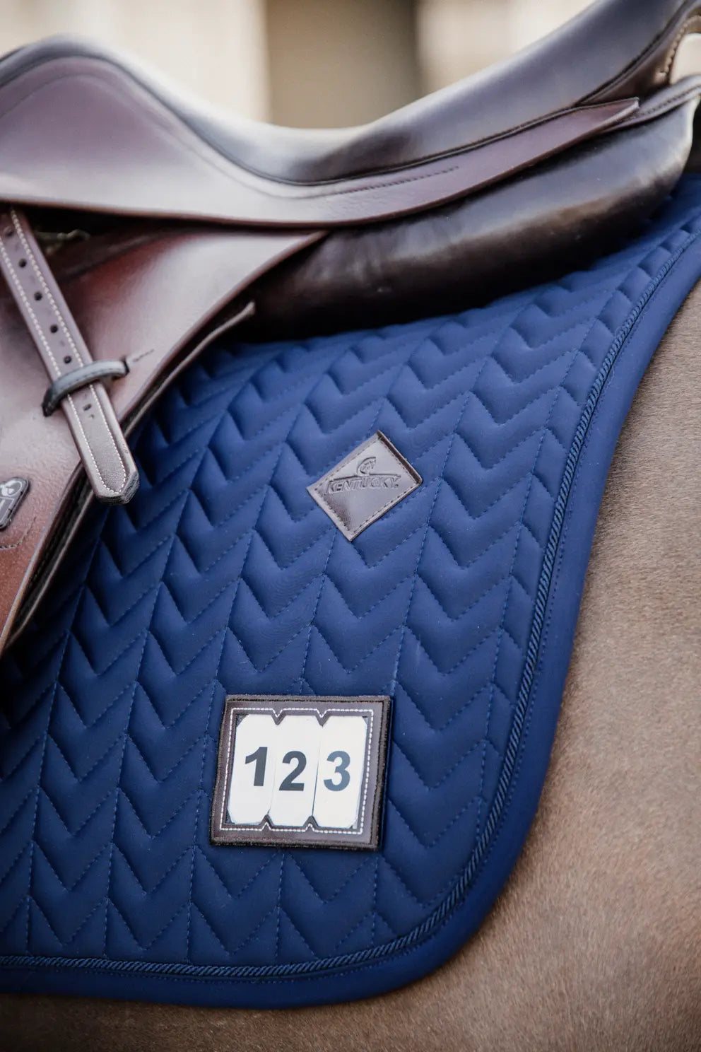 Saddle Pad Fishbone Competition Jumping Saddle Pad - Navy