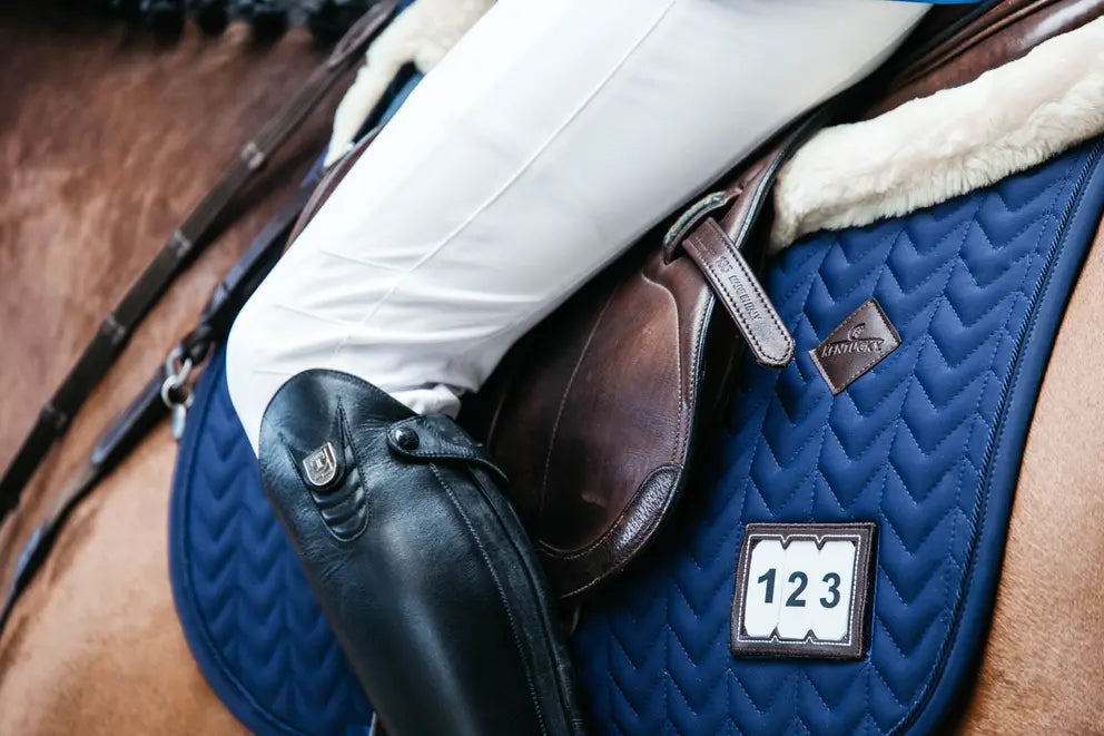 Saddle Pad Fishbone Competition Jumping Saddle Pad - Navy