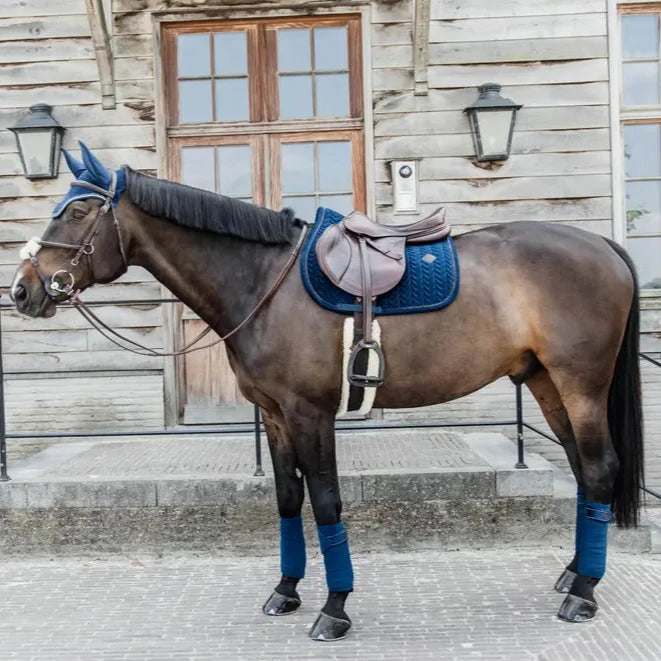 Fly Hood Wellington Velvet Pearls - Navy