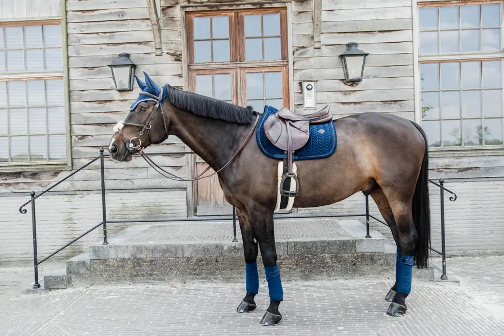 Fly Hood Wellington Velvet Pearls - Navy