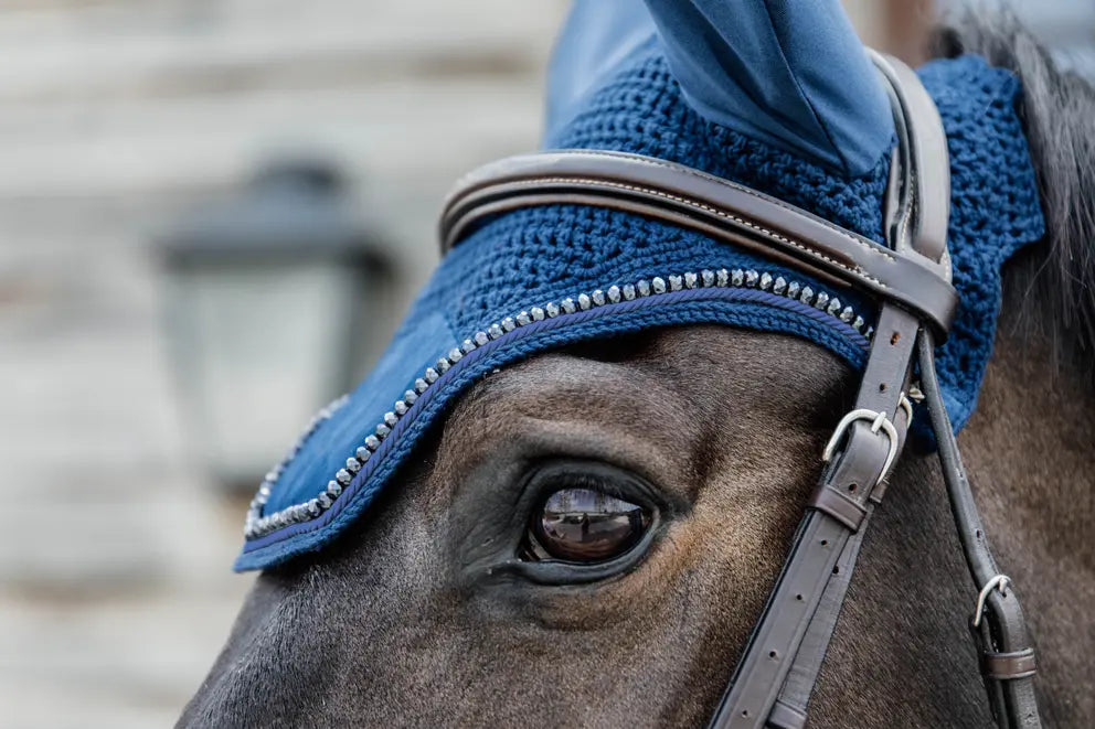 Fly Hood Wellington Velvet Pearls - Navy