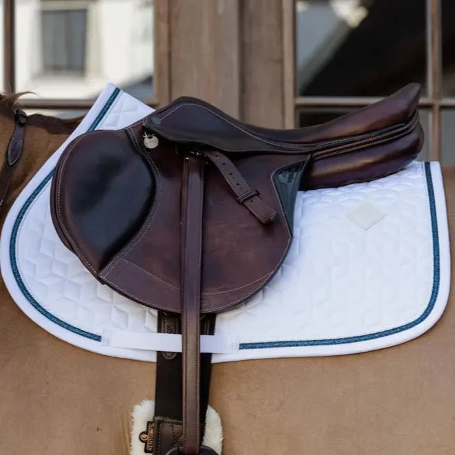 Glitter Rope Saddle Pad - White/Navy