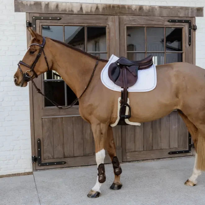 Glitter Rope Saddle Pad - White