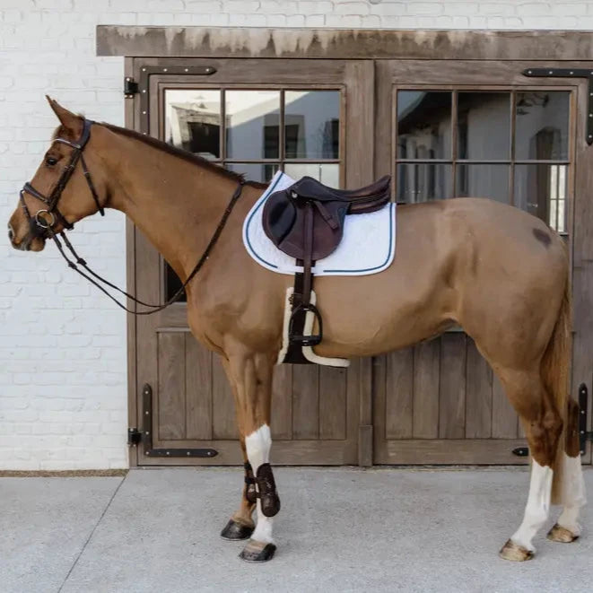 Glitter Rope Saddle Pad - White/Navy