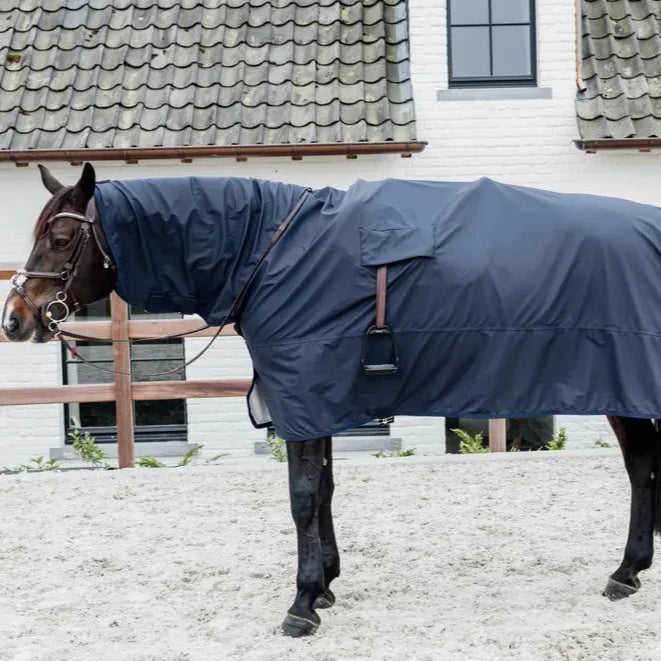 Rain Coat 100% Waterproof With Stirrup Holes - Navy