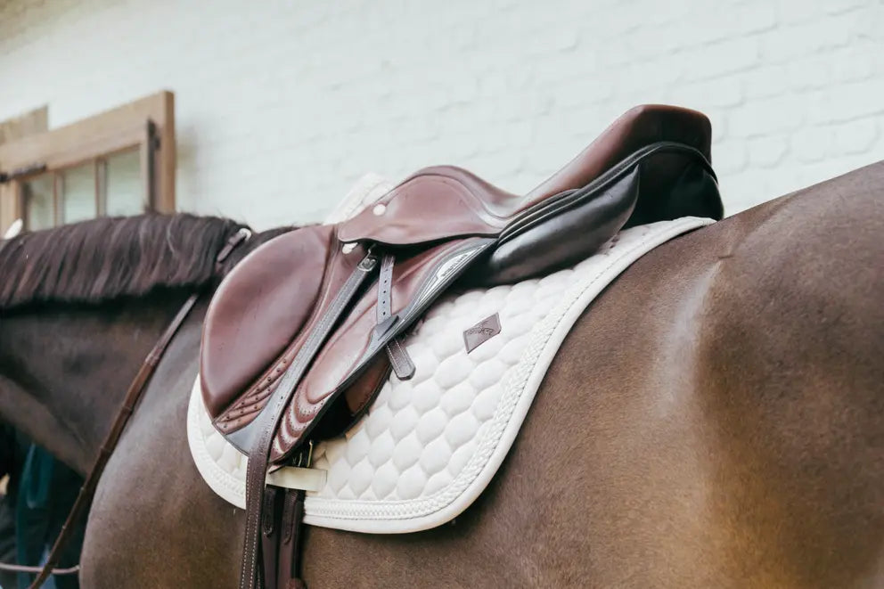 Plaited Cord Jumping Saddle Pad - Beige