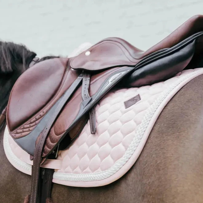 Plaited Cord Jumping Saddle Pad - Light Rose