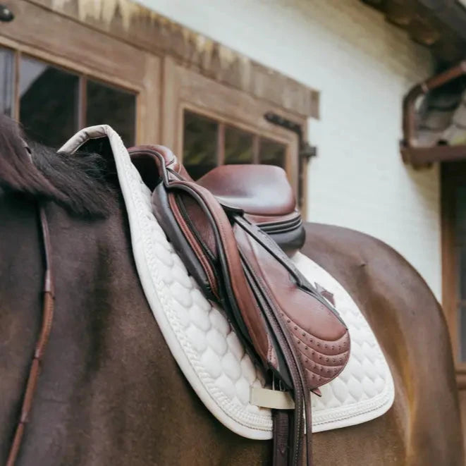 Plaited Cord Jumping Saddle Pad - Beige