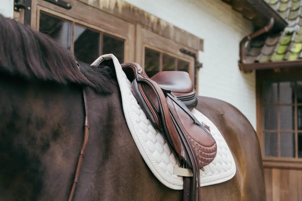 Plaited Cord Jumping Saddle Pad - Beige