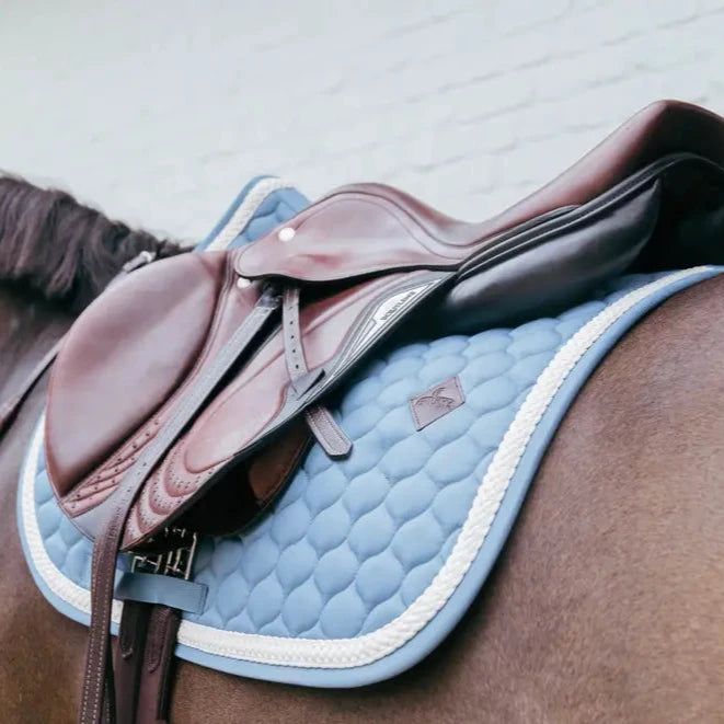 Plaited Cord Jumping Saddle Pad - Light Blue