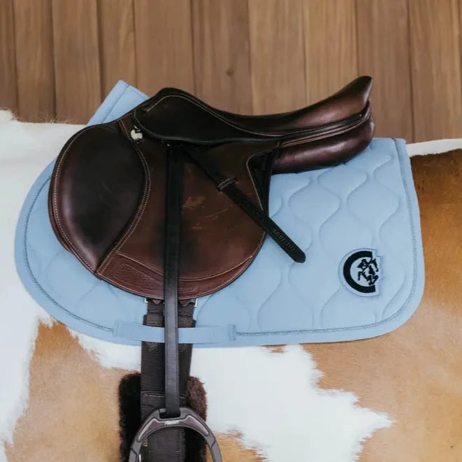 3D Wave Saddle Pad Show Jumping - Light Blue