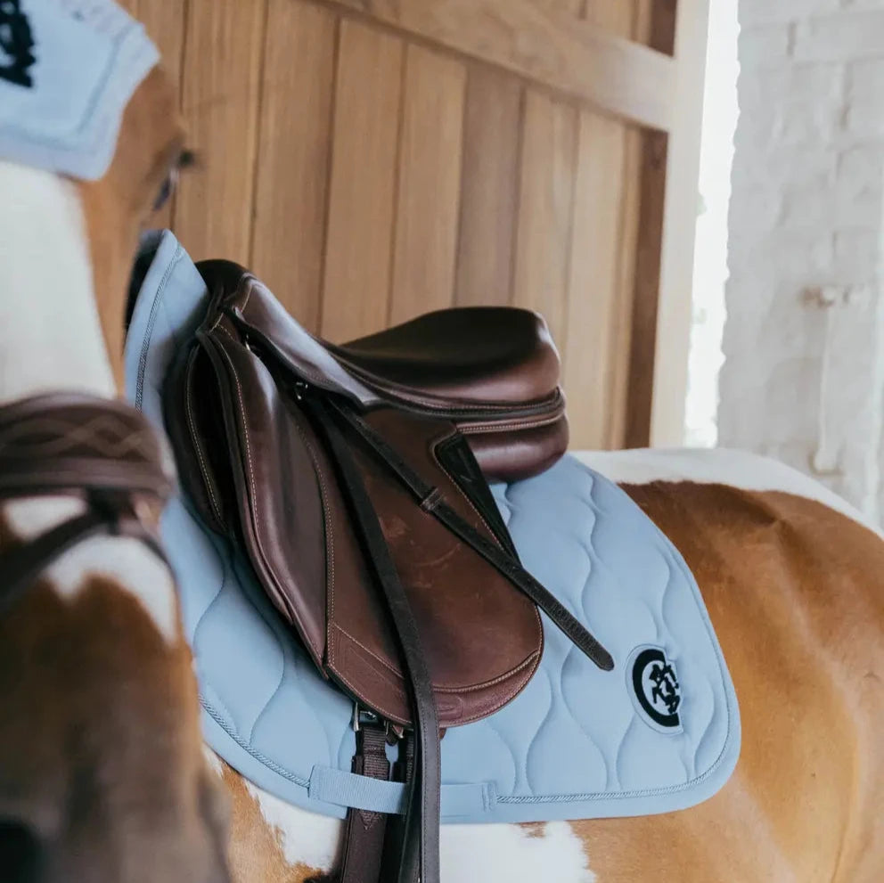 3D Wave Saddle Pad Show Jumping - Light Blue