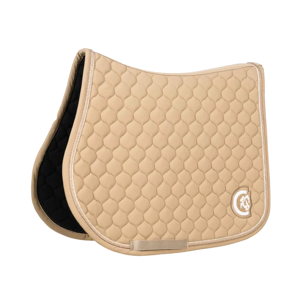 Onion Quilt 3D Logo Jumping Saddle Pad - Beige