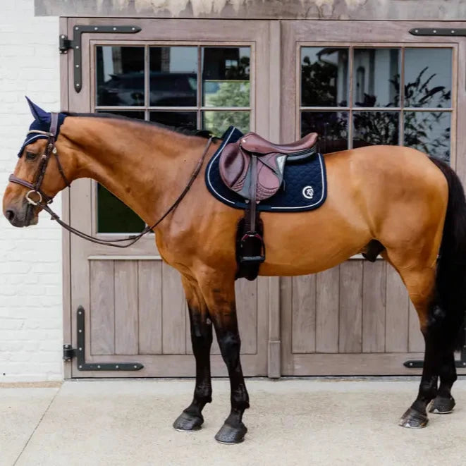 Onion Quilt 3D Logo Jumping Saddle Pad - Navy