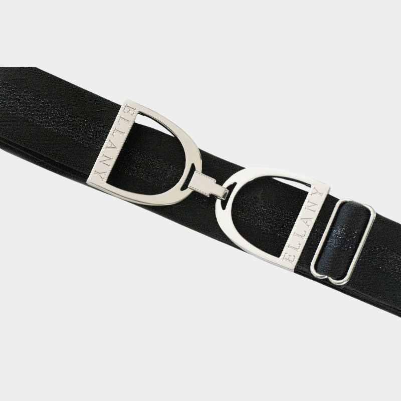 1.5" Silver Stirrup Elastic Belt - Dark Horse