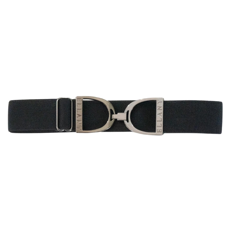 1.5" Gunmetal Stirrup Elastic Belt - Black