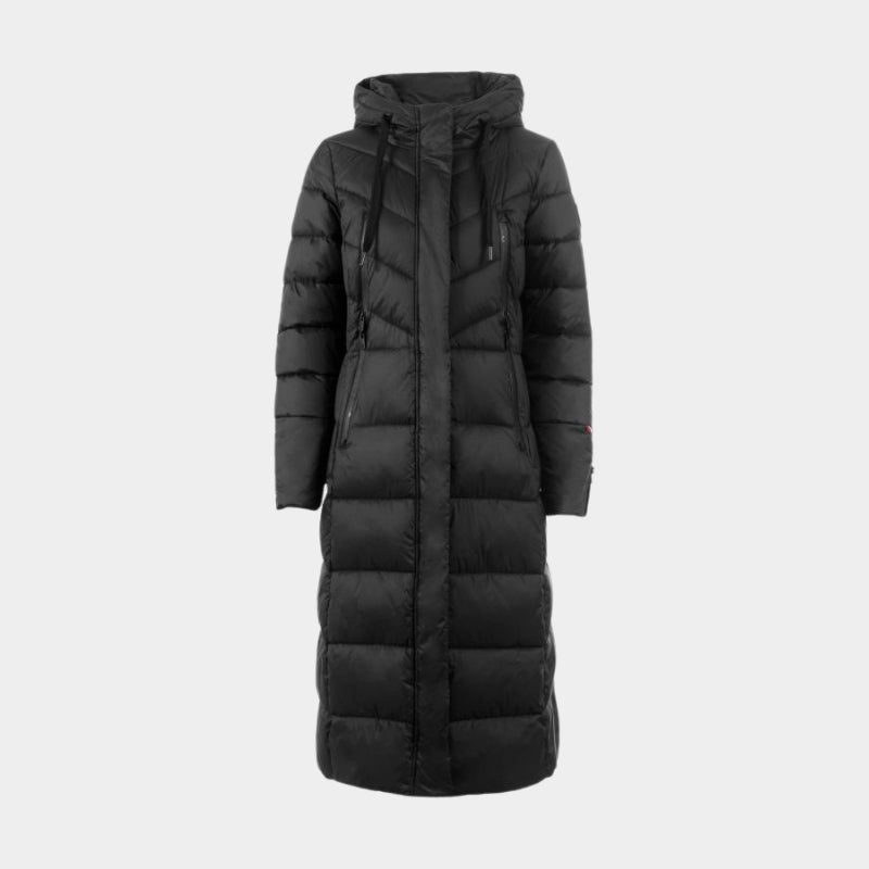 Ladies Cavalmeadow Long Padded Coat - Black