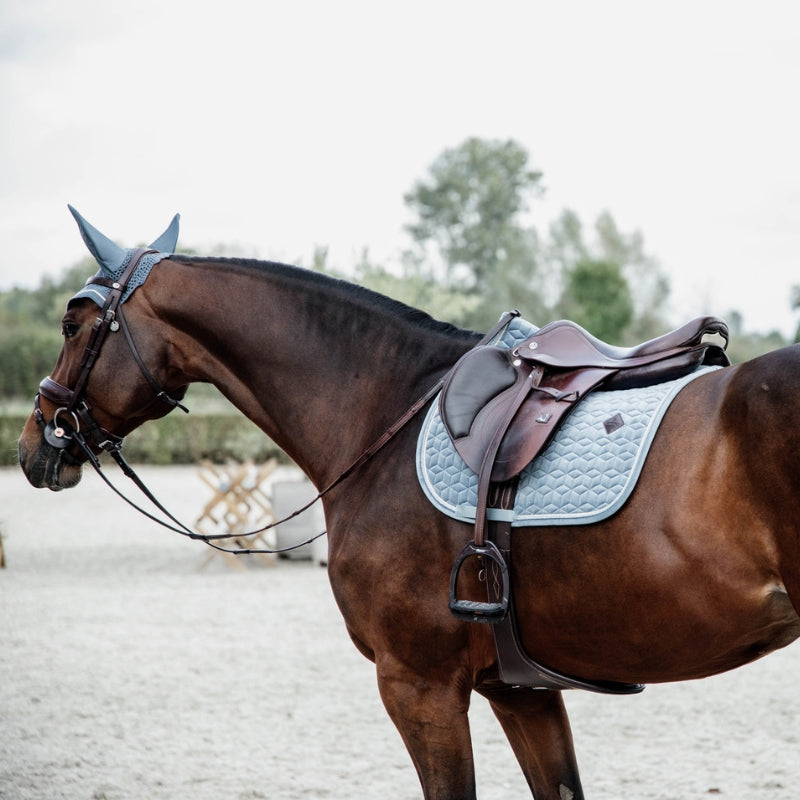 Velvet Jumping Saddle Pad - Baby Blue