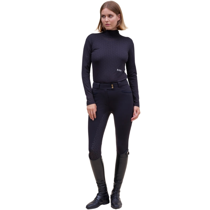 Ladies Kit Full Seat High Rise Breeches - Black