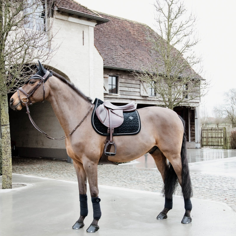 Basic Velvet Jumping Saddle Pad - Black