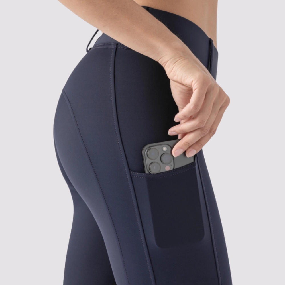 Ladies Carbek Knee Grip Legging Breeches with Phone Pocket - Navy