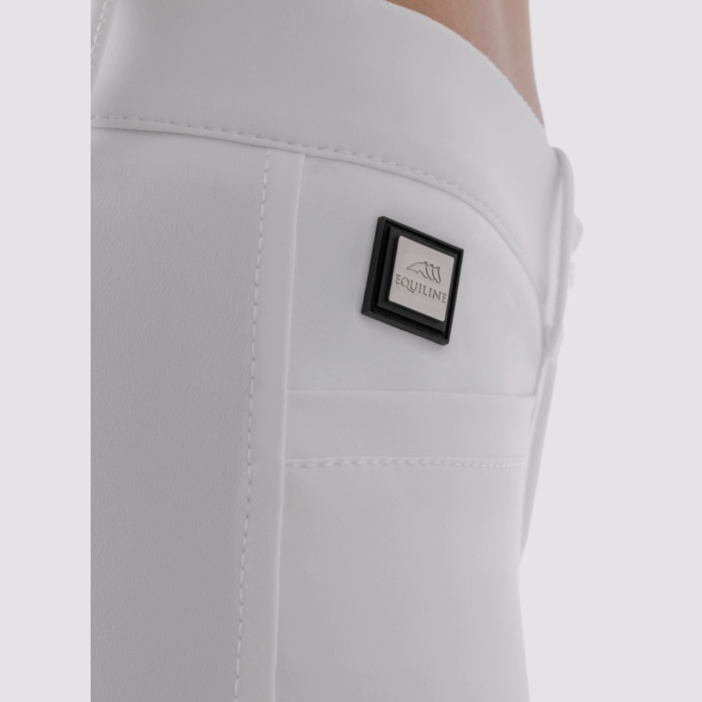 Ladies Atirk Medium Rise Knee Grip Breeches - White