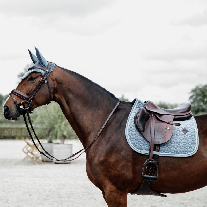 Velvet Jumping Saddle Pad - Baby Blue