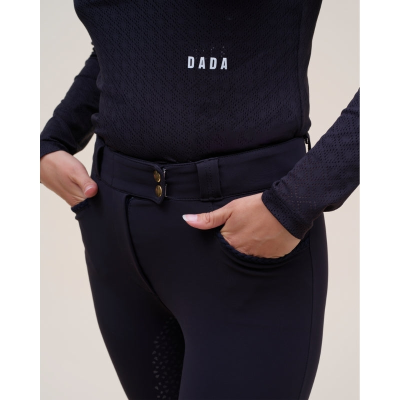 Ladies Kit Full Seat High Rise Breeches - Black