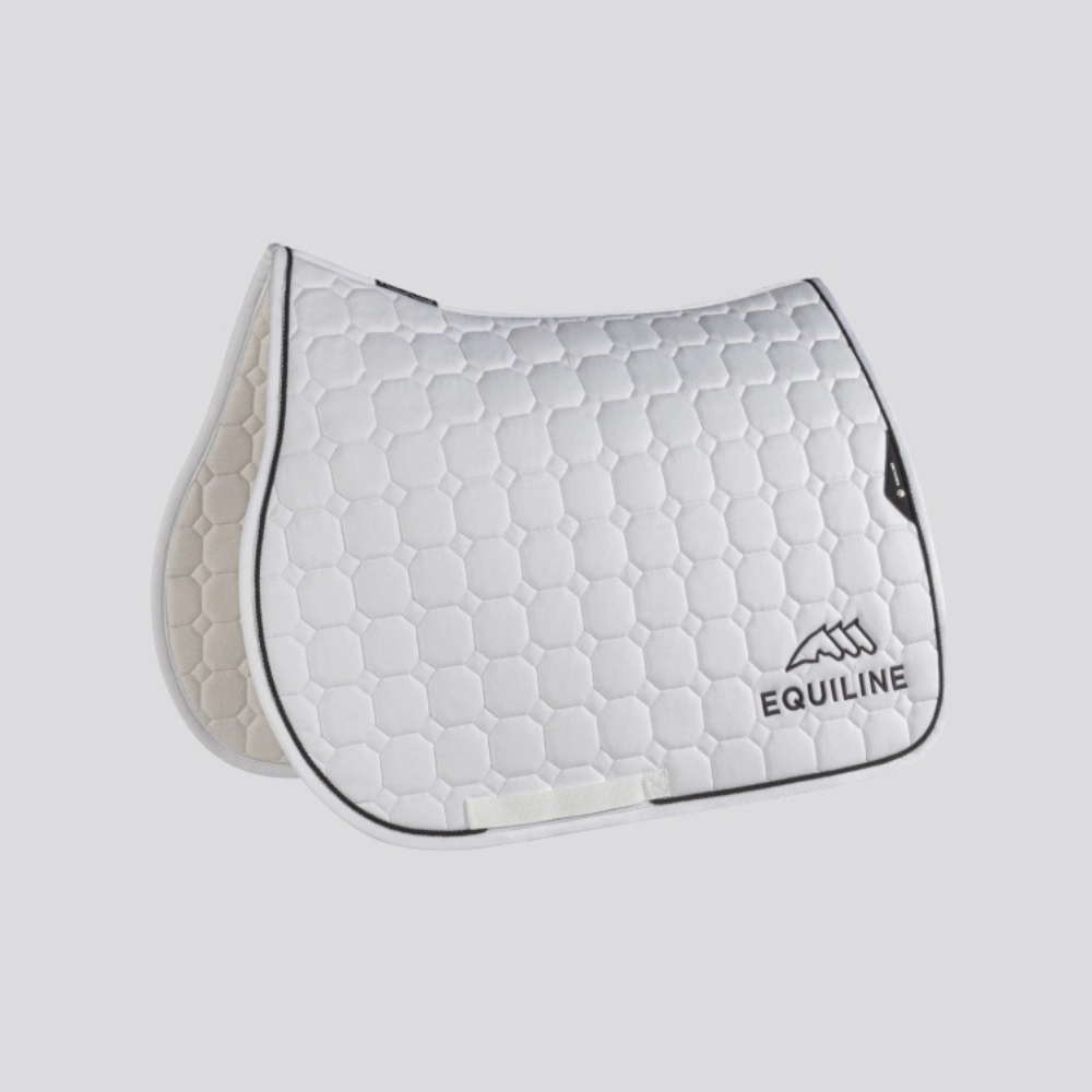 Combiset Outline Jumping Saddle Pad & Fly Hood - White