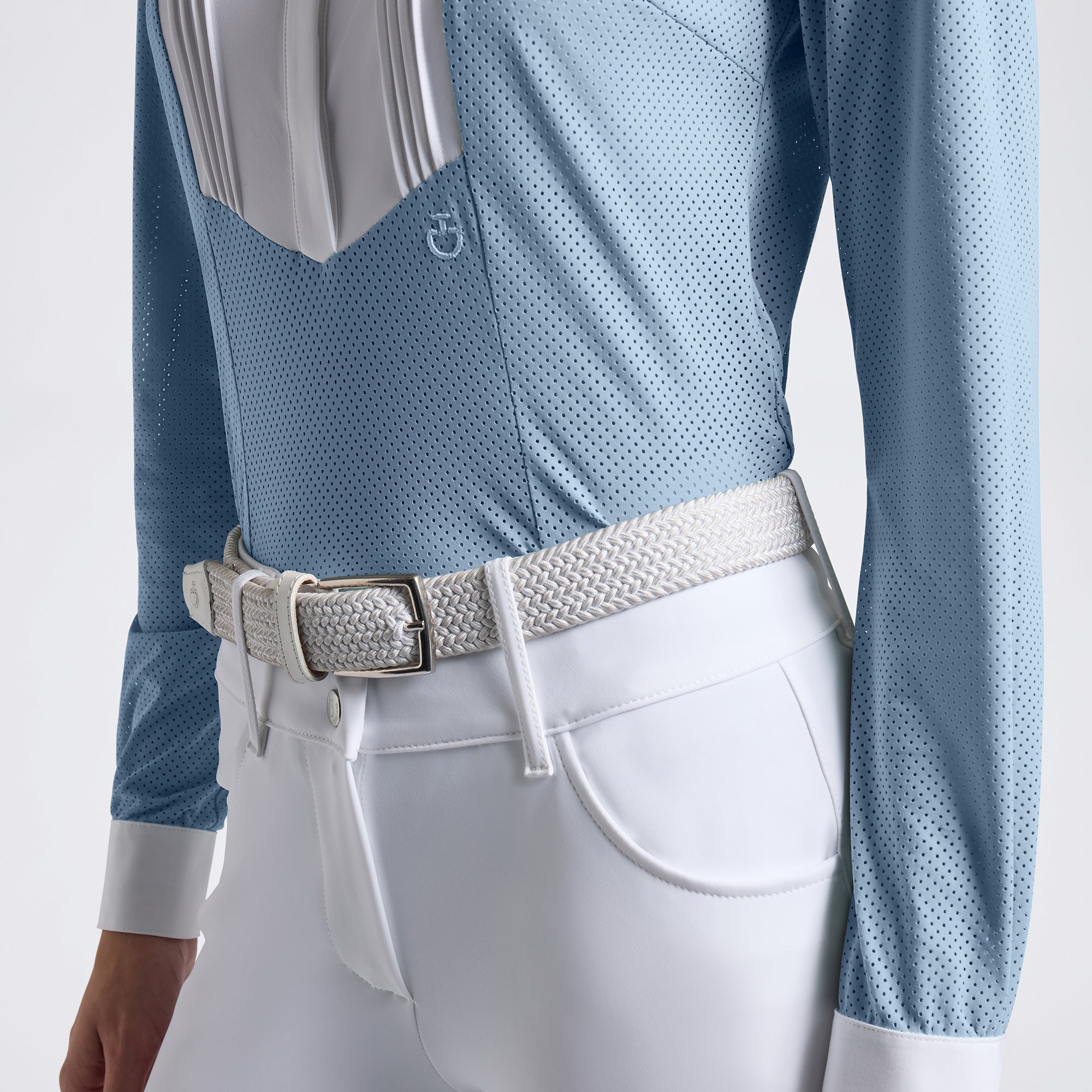 Ladies American Long Sleeve Show Shirt - Baby Blue