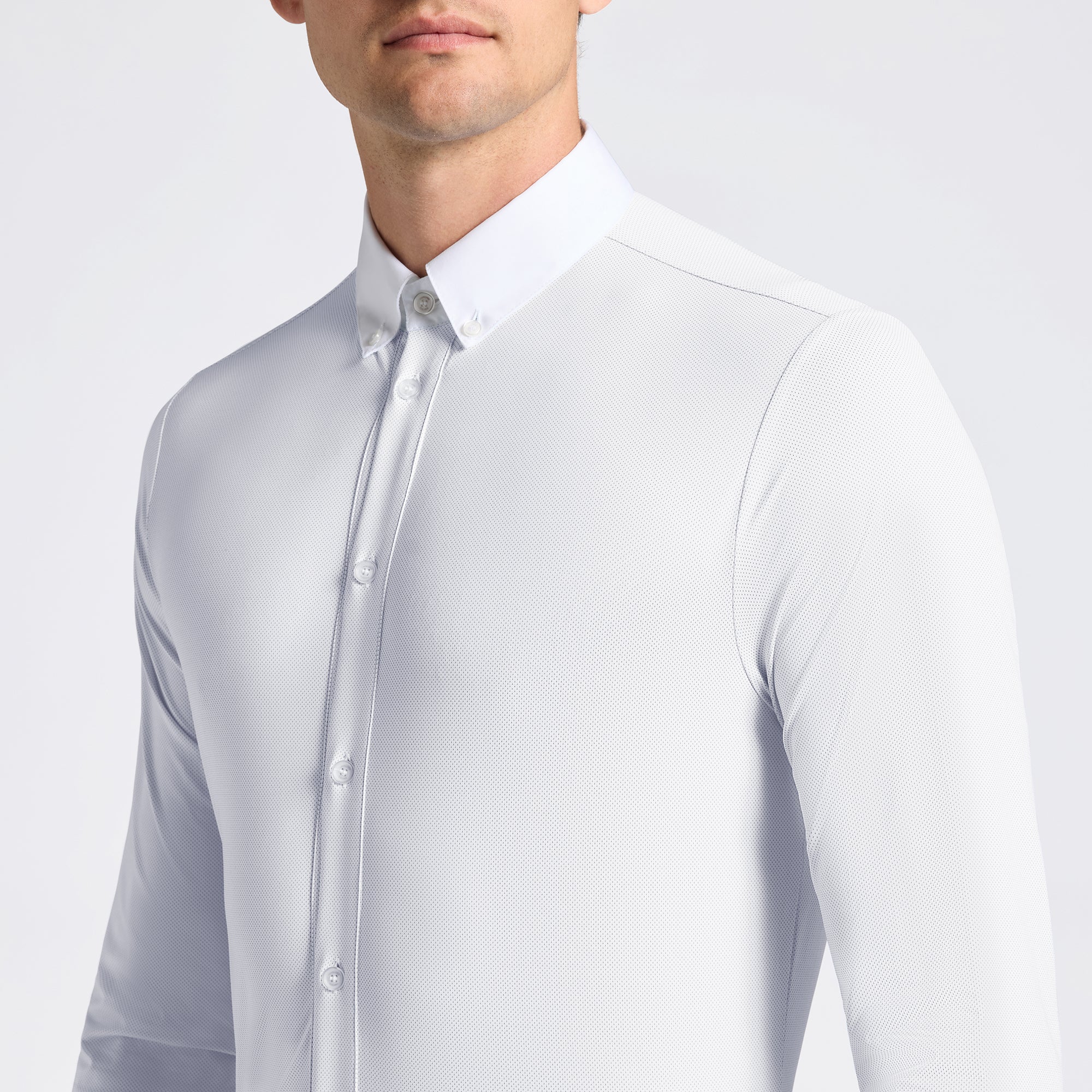 Mens Guibert Long Sleeve Show Shirt - White