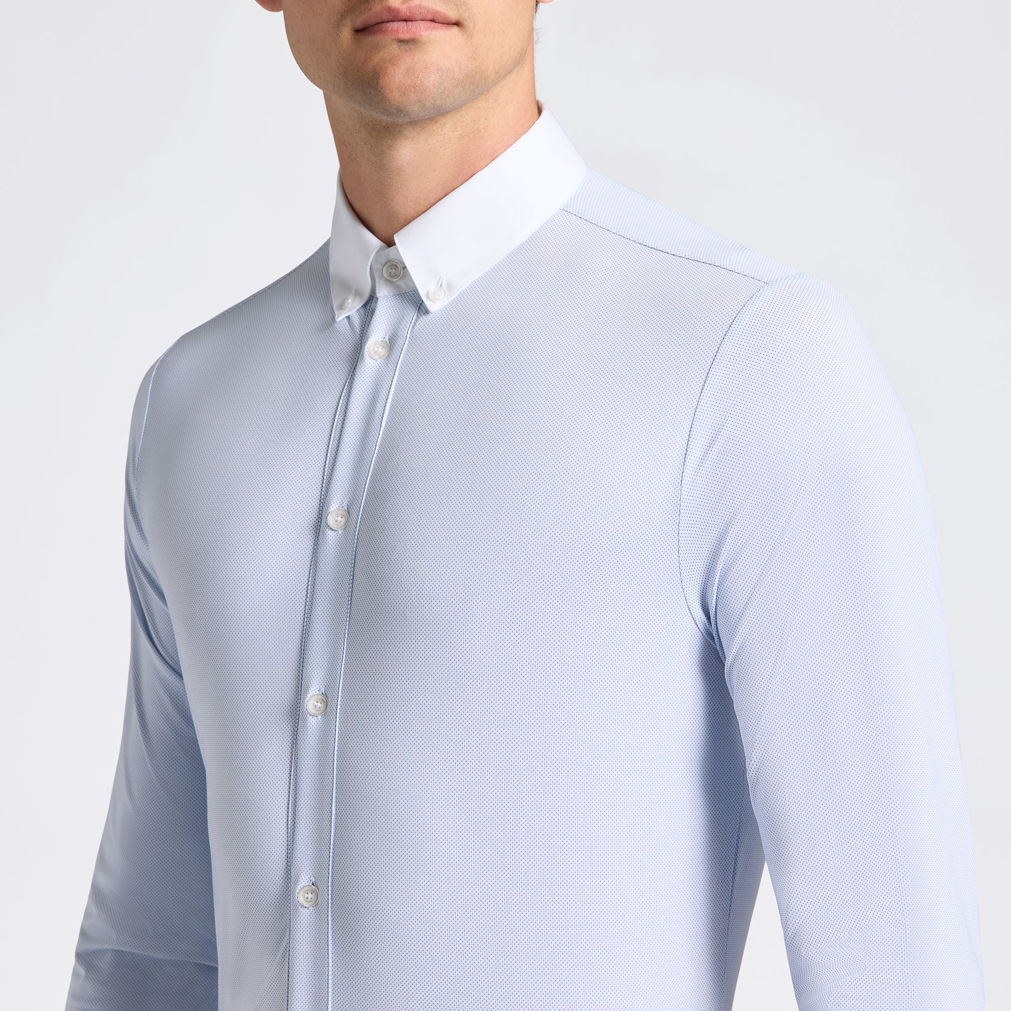 Mens Guibert Long Sleeve Show Shirt - Light Blue