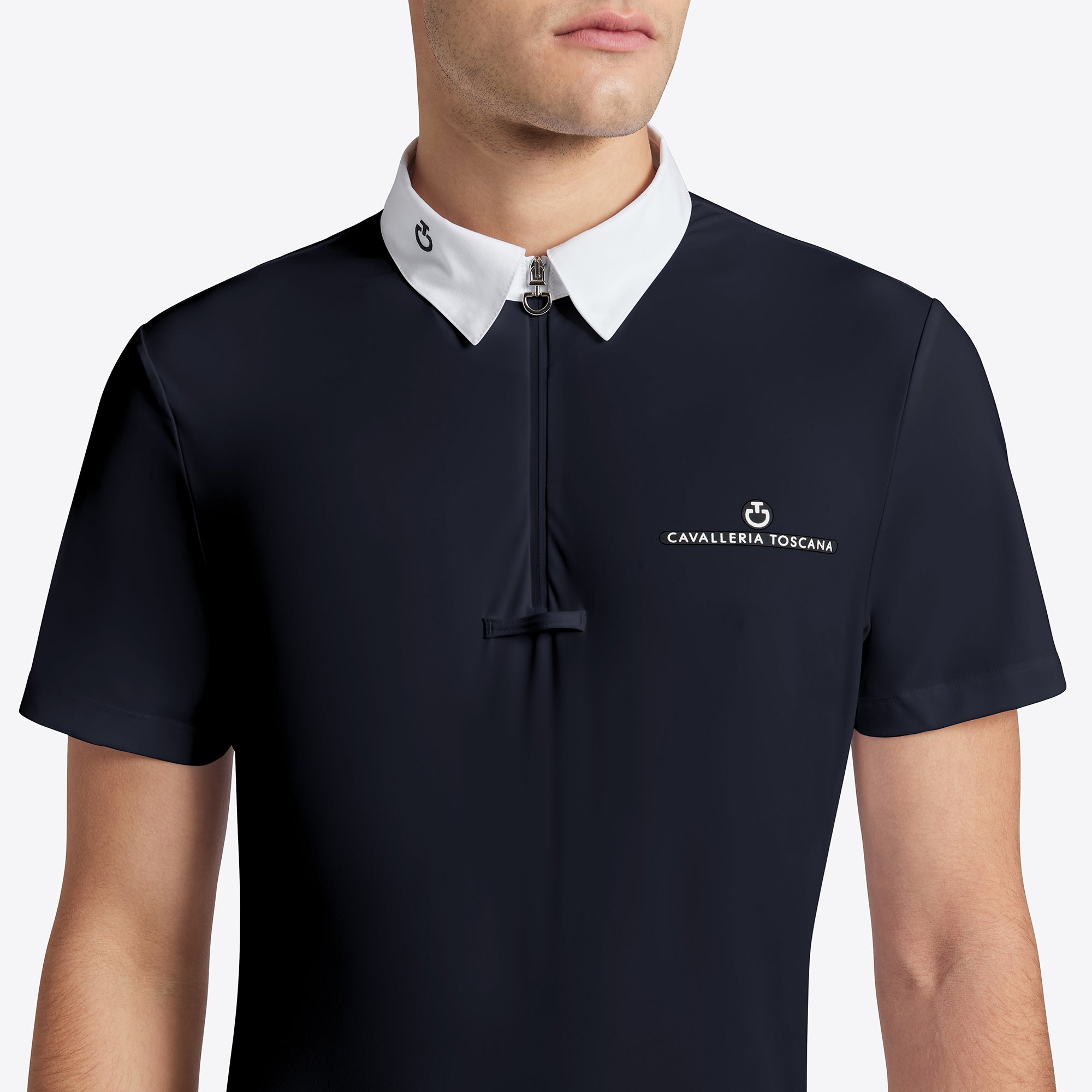 Mens CT Jersey Zip S/S Show Shirt - Navy