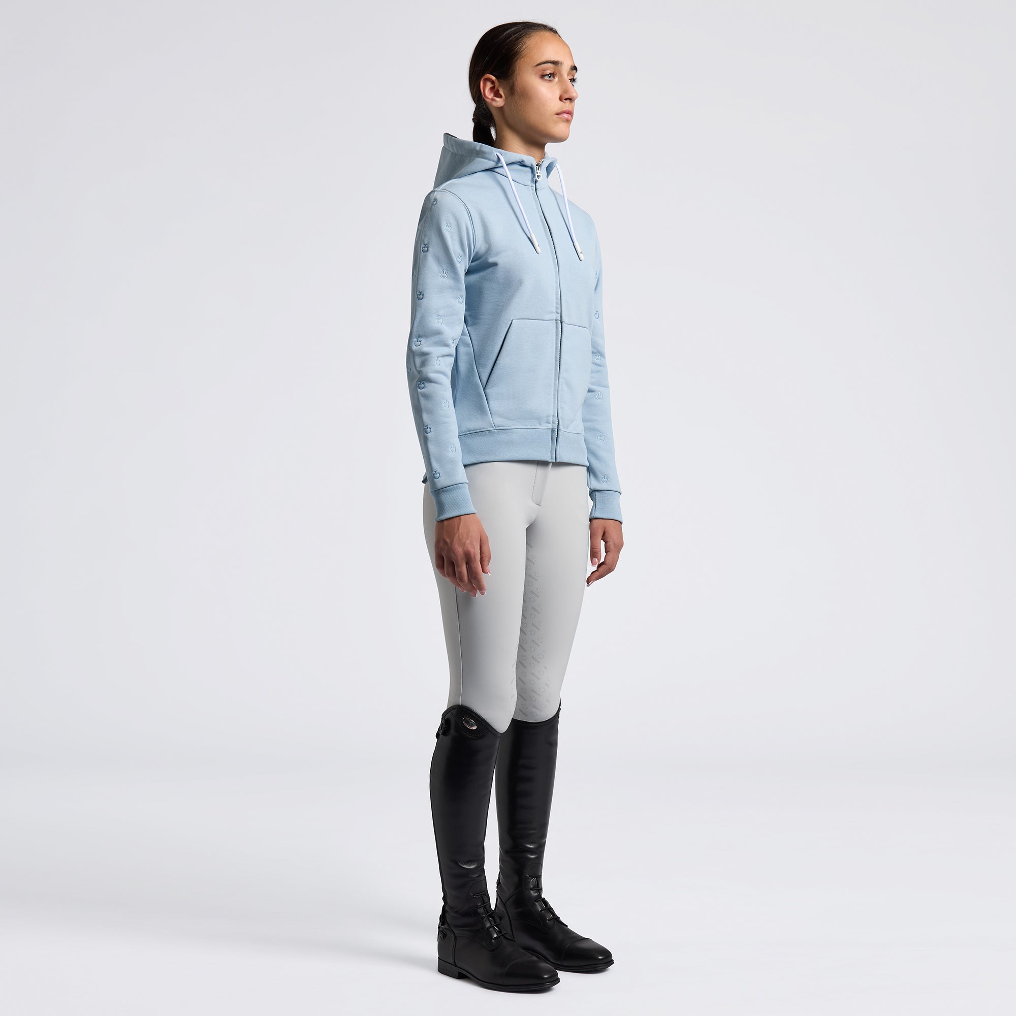 Girls CT Diagonal Zip Hoodie - Baby Blue