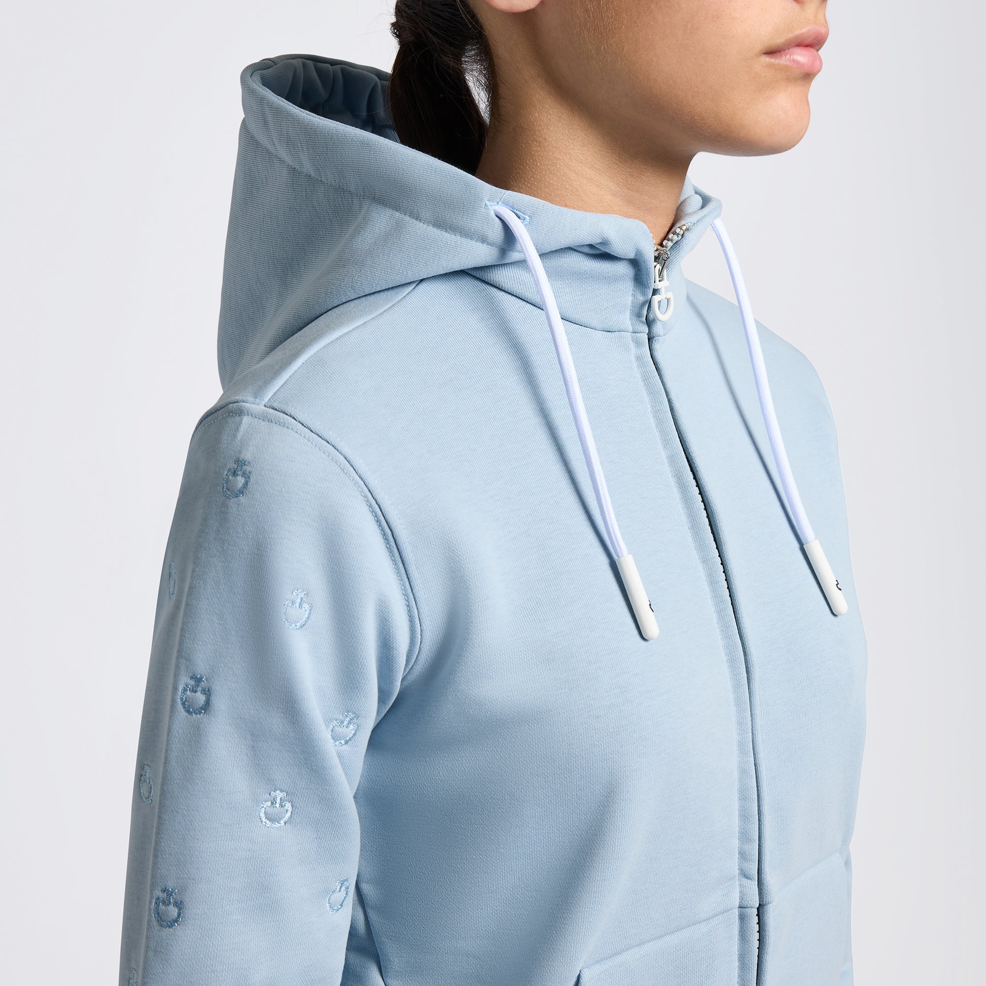 Girls CT Diagonal Zip Hoodie - Baby Blue