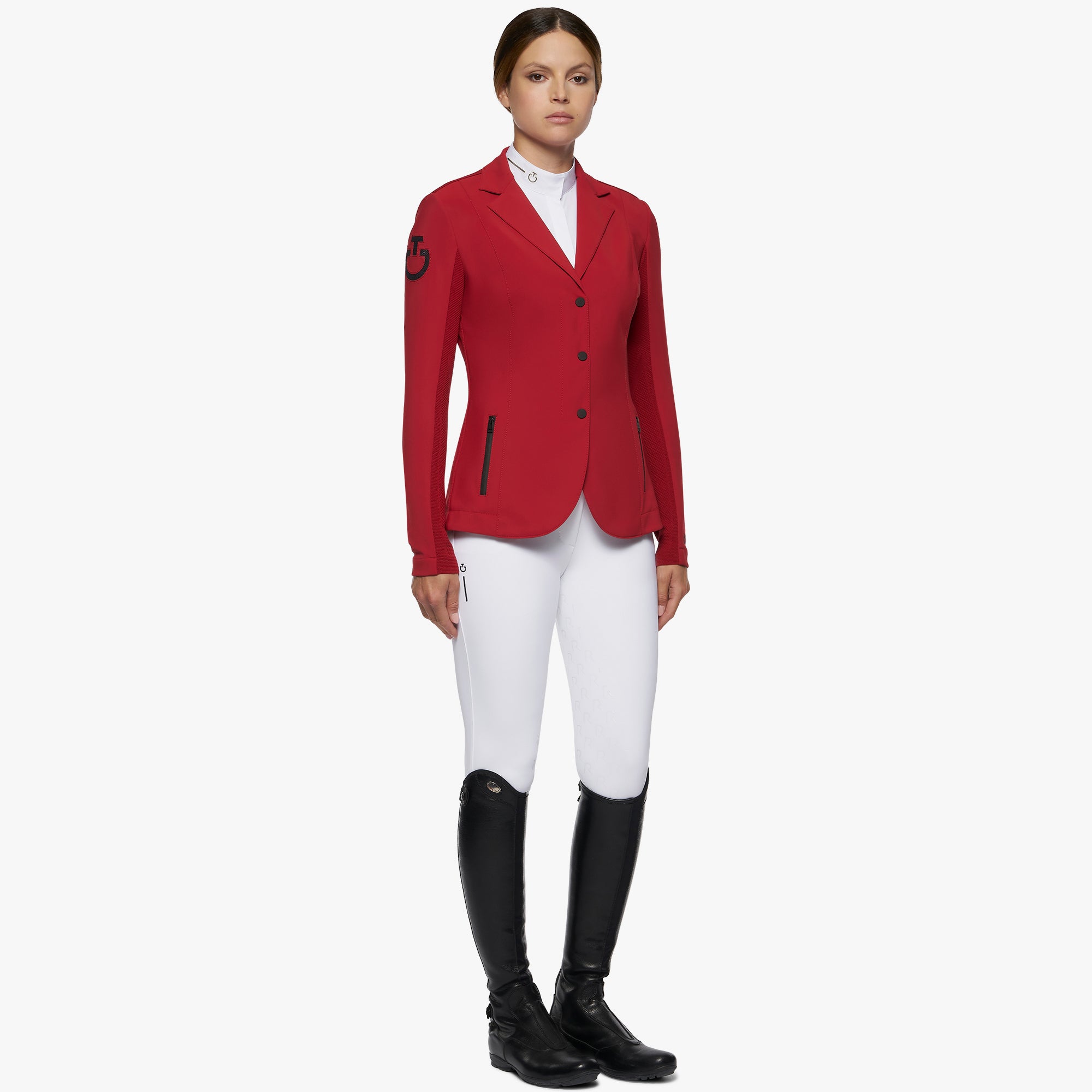 Ladies R-Evo Light Tech Knit Zip Riding Jacket - Red