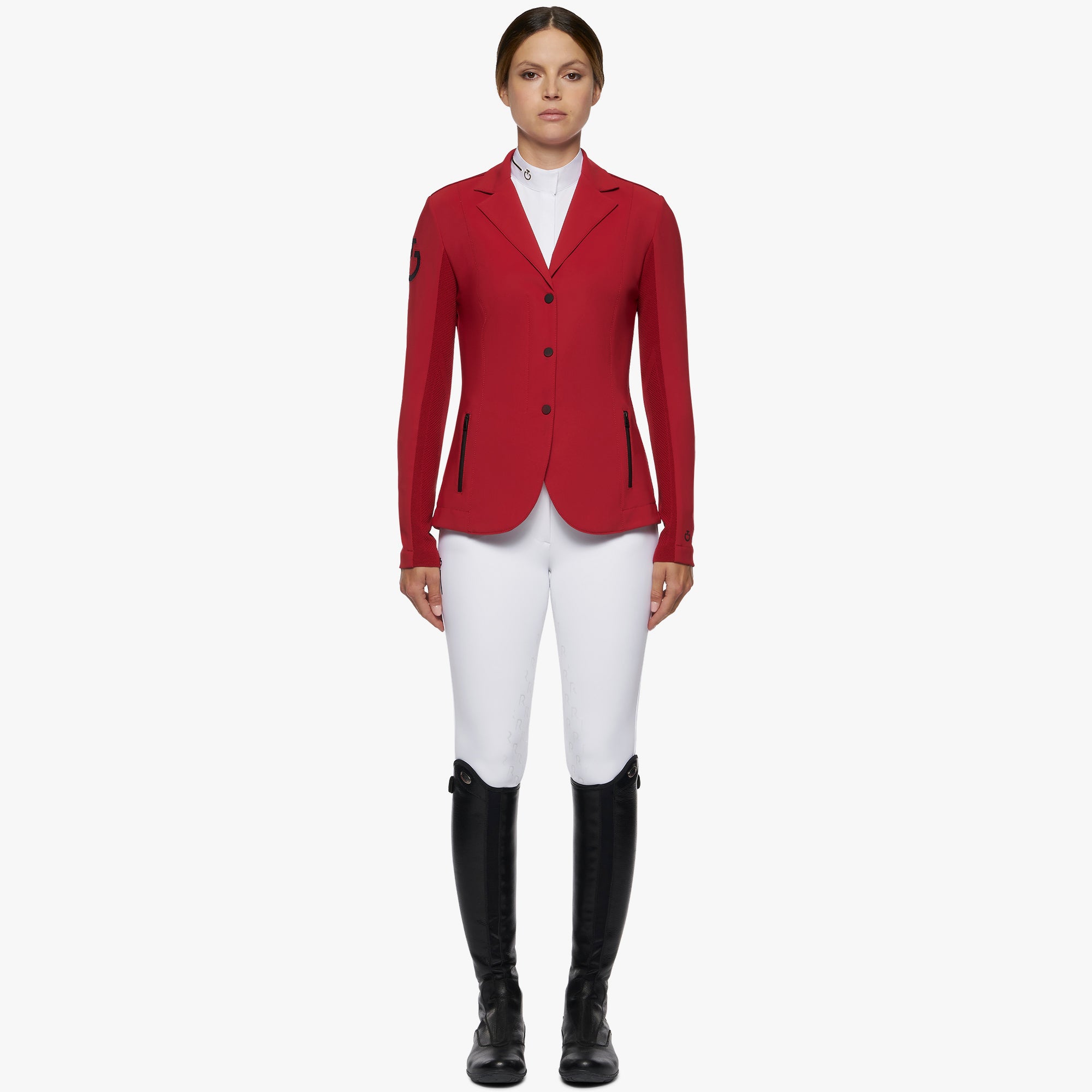 Ladies R-Evo Light Tech Knit Zip Riding Jacket - Red