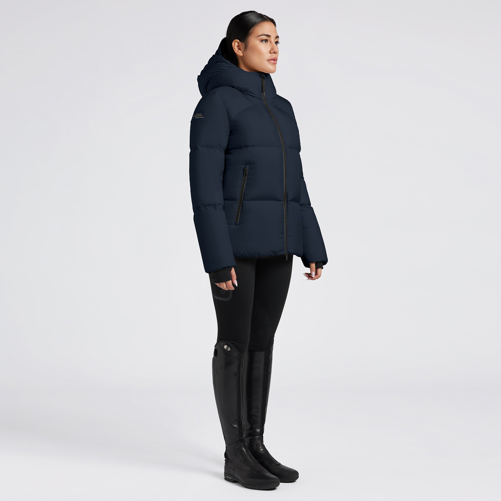 Ladies CT Hooded Down Padded Coat - Navy