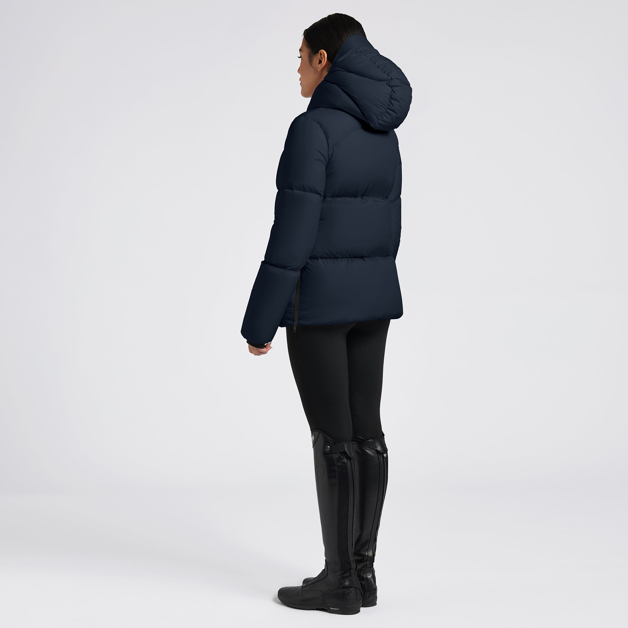 Ladies CT Hooded Down Padded Coat - Navy