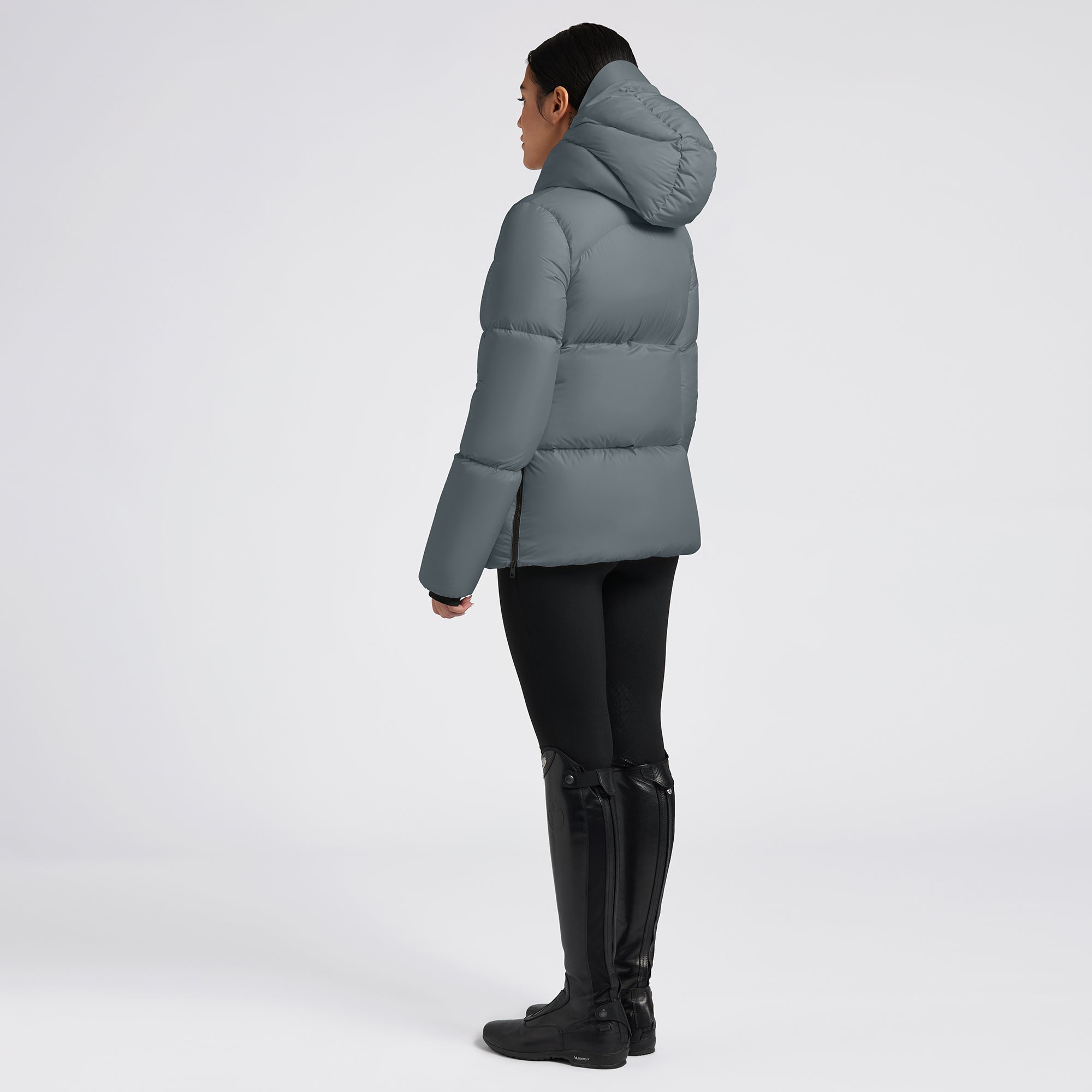 Ladies CT Hooded Down Padded Coat - Stormy Grey