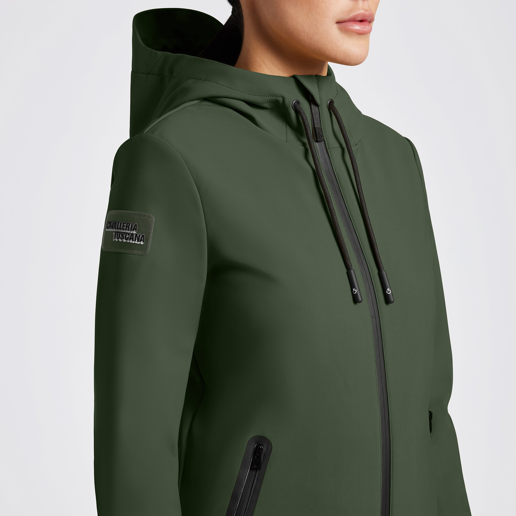 Ladies Thermal Hooded Performance Coat - Forest Green