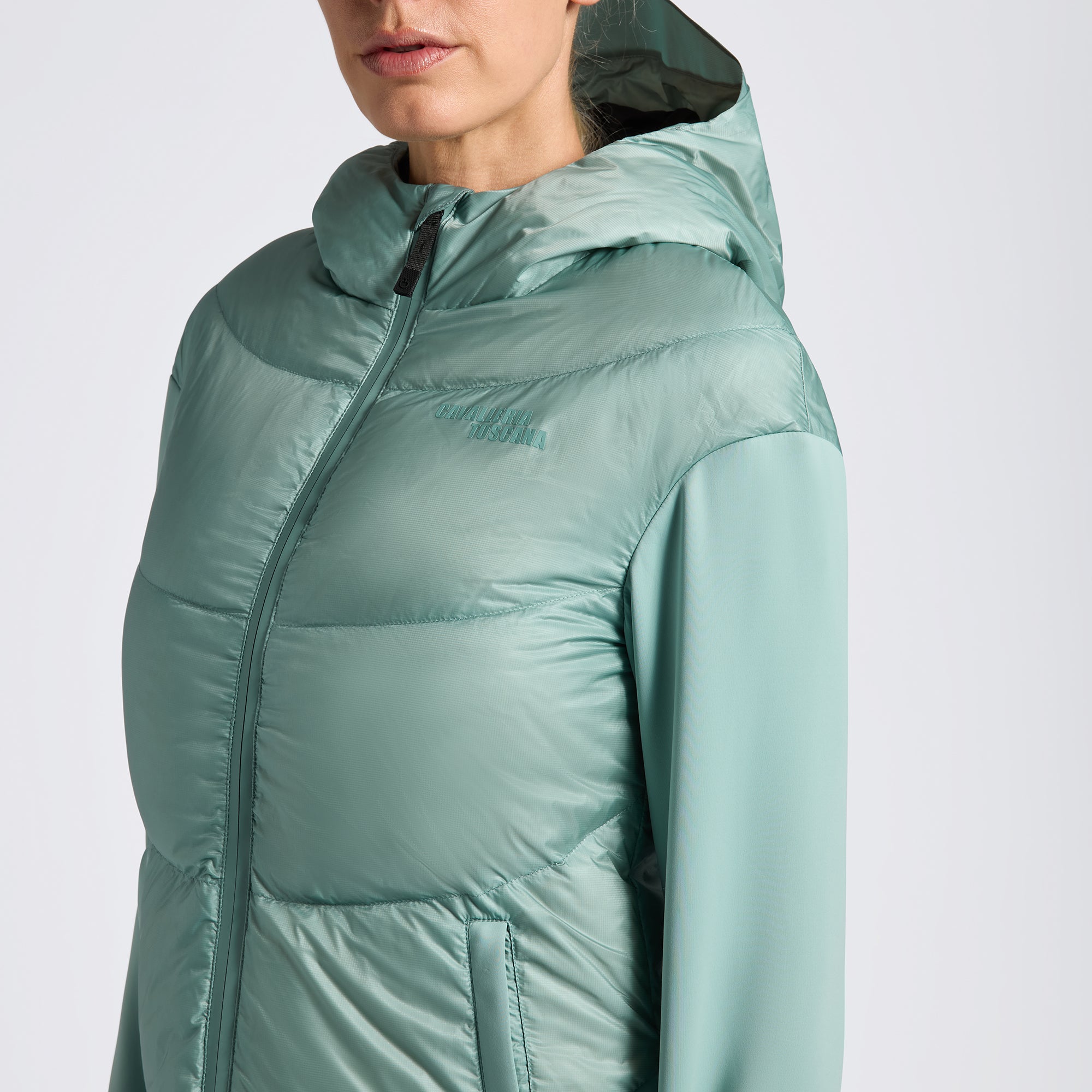 Ladies CT Hooded Down Padded Coat - Teal